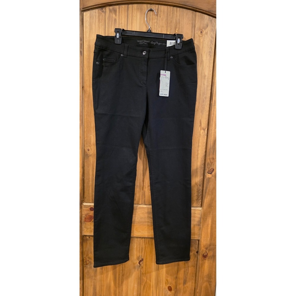Gerry Weber Edition Straight Jeans Womens 16 Black Roxy Perfect‎ Fit Stretch NWT